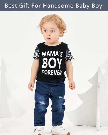 NZRVAWS Baby Boy Clothes Toddler Outfit Infant 6 12 18 24 Months2 3 4T Sweatsuit Ripped Jeans Fall Winter Clothing