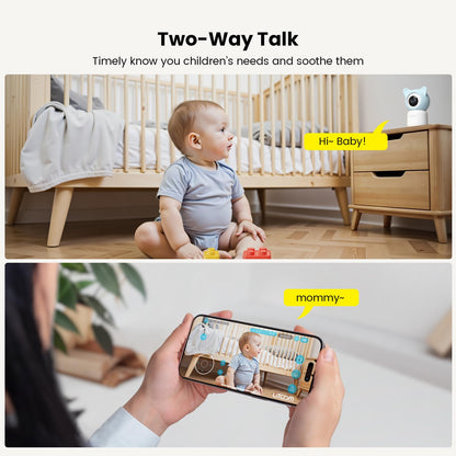 litokam 4MP Baby Monitor with 2 Cameras and Audio, 5-inch 1080P Split-Screen, No WiFi & 5G/2.4G WiFi, Remote Pan-Tilt-Zoom, Night Vision, VOX, Temperature Sensor, 2-Way Talk, 7 Lullabies, 1000ft Range