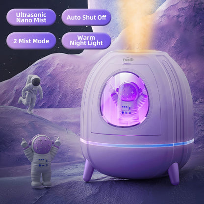 Mini USB Humidifier 220ml with LED Night Light, Small Cute Humidifier Bulit in Adorable Doll for Kids, Plant, Bedroom, Office, Desk, Babies Room, No Battery(Green-Huhu)