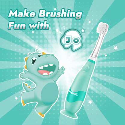 Papablic Toddler Sonic Electric Kids Toothbrush for Ages 1-3 Years, Baby Electric Toothbrush with Cute Penguin Cover and Smart LED Timer, 2 Brush Heads (Pippin)