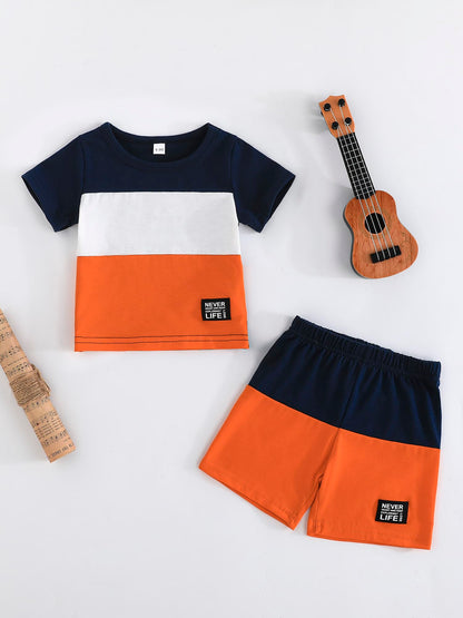 SUREPOCH Baby Boy Clothes Toddler Summer Outfits Short-sleeved Shirt Elastic Pants Two-piece Set Cute Baby Boy Outfits