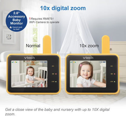 VTech RM9751 Yellow Daisy Smart Wi-Fi Baby Camera, iOS & Android Enabled, 1080p Full HD, Privacy Mode Cover, Night Light, Soothing Sounds & Lullabies, Two-way Intercom,Temperature Sensor, Night Vision