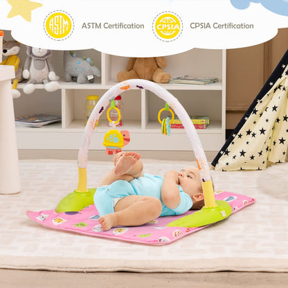 HOMGX Baby Bouncer Activity Center, 3 in 1 Baby Jumper Center & Infant Playtime Mat & Activity Table w/Baby Toys, 3 Adjustable Heights & 360° Rotatable Seat, Exersaucer for Toddlers (Green)