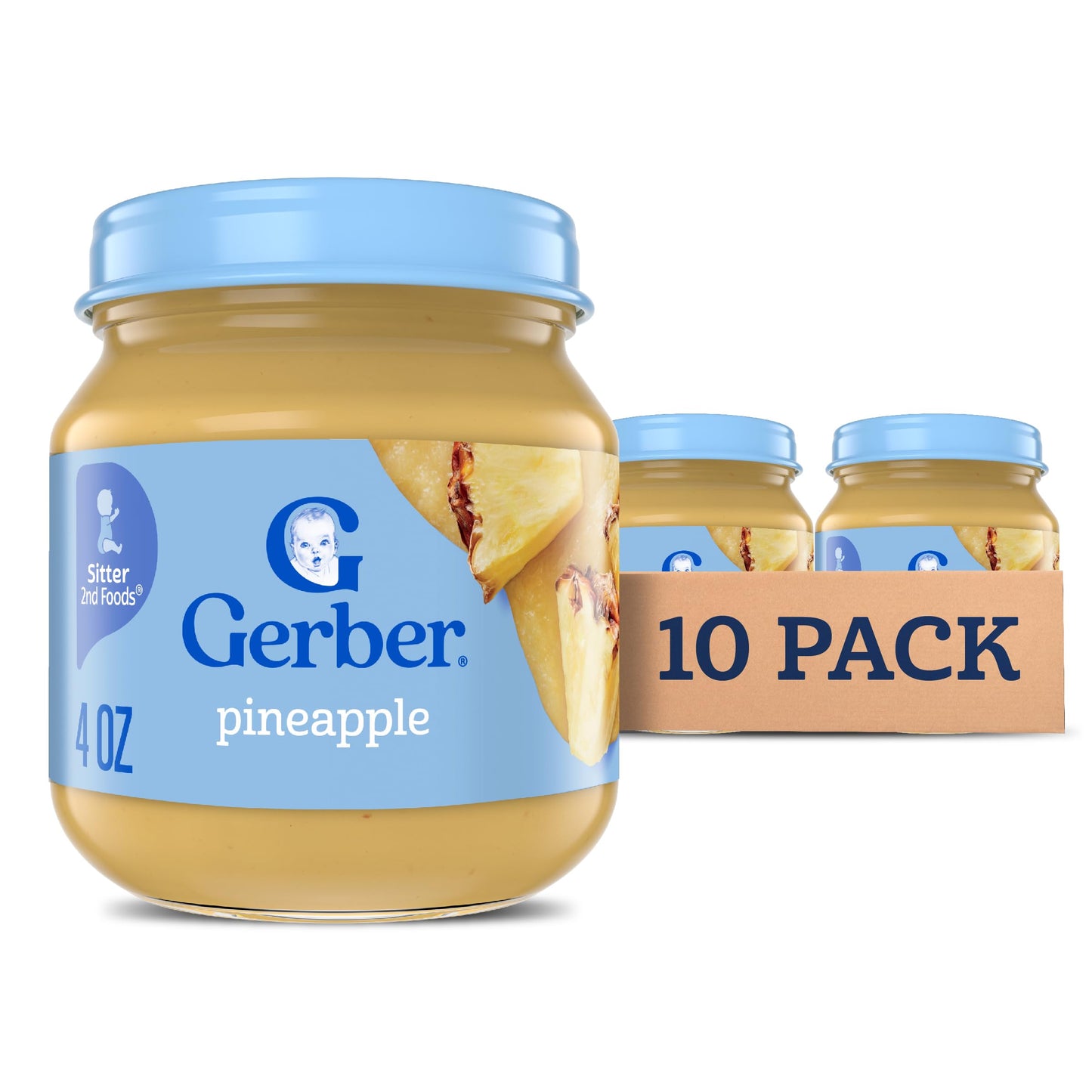 Gerber Stage 1 Baby Food, Organic Butternut Squash Jar, Baby Puree, Non-GMO, Vegetable, Puree Jars Glass, 10-pack