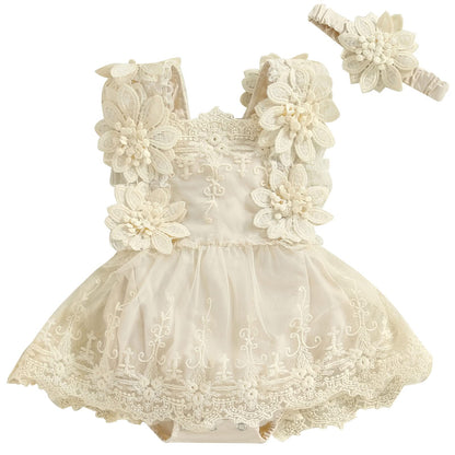 Mubineo Baby Girl Summer Clothes Lace Romper Skirt Dress Princess Outfits Sleeveless Flower Newborn Outfit