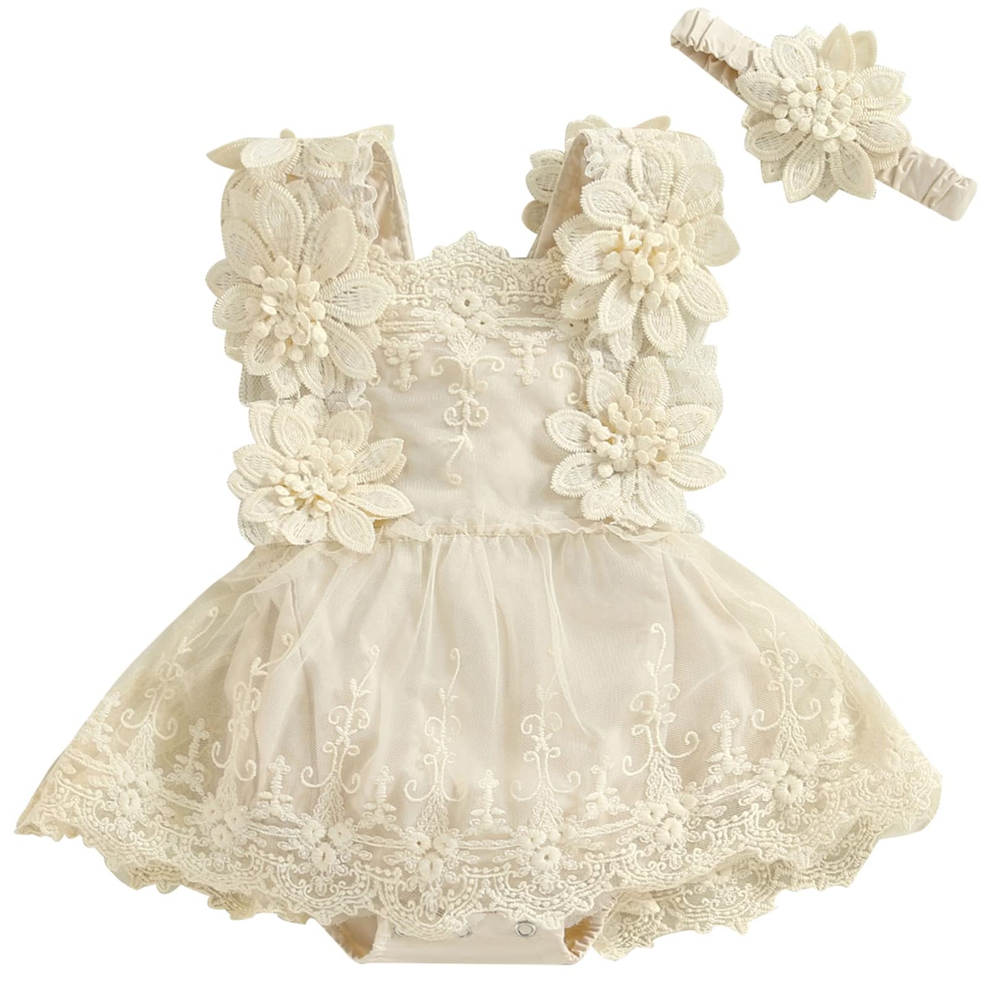 Mubineo Baby Girl Summer Clothes Lace Romper Skirt Dress Princess Outfits Sleeveless Flower Newborn Outfit