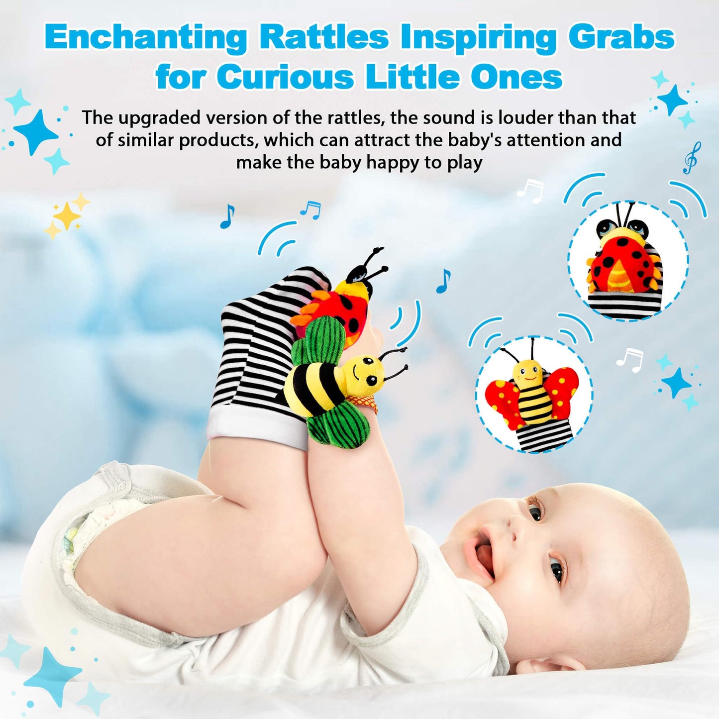 Baby Rattles 0-6 Months: Baby Toys Baby Essentials Rattles for Babies 6-12 Months Infant Toys 0-3 Months Newborn Toys Wrist Rattle Socks - Newborn Essentials Must Haves Gifts for Girl Boy