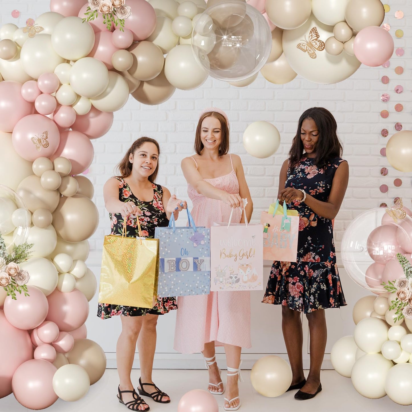 Dusty Pink Balloon Arch Kit 126 Pcs Pink and Sand White Balloon Arch Garland Kit Include Dusty Pink Sand White Balloons for Wedding Birthday Baby Shower Gender Reveal Decorations