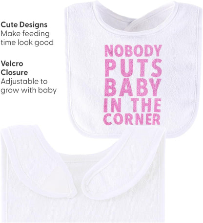 The Peanutshell Baby Girl Terry Bib Set of 10-100% Cotton, Soft, Absorbent Baby Bibs for Girls, Toddler Set, Newborn & Infant - Pastel Girl