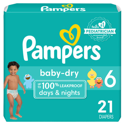 Pampers Diapers - Baby Dry - Size 1, 44 Count, Absorbent Disposable Infant Diaper (Packaging May Vary)