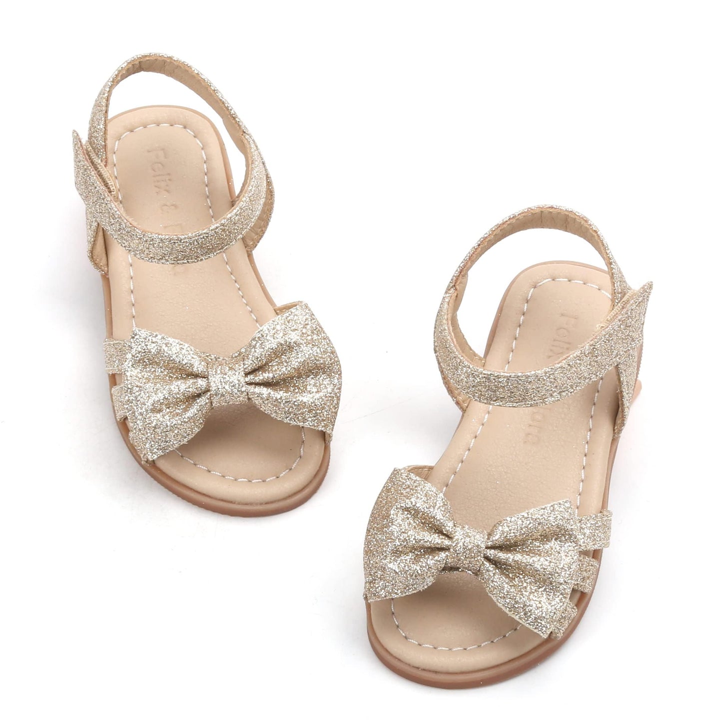 Felix & Flora Toddler Girls Sandals Soft Rubber Flats Summer Baby Flower Girl Shoes.
