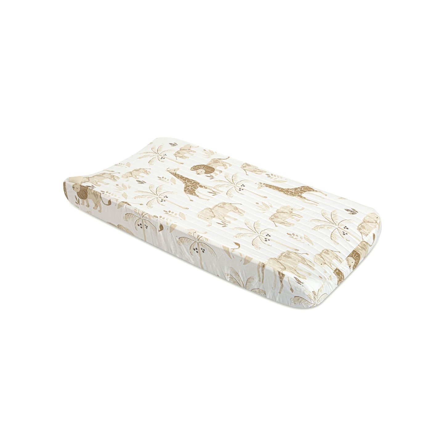 Crane Baby Quilted Changing Pad Cover with Animal Print, Breathable Cotton Sateen, Fits Standard 16”X32” Pads, Ocean Whale Blue