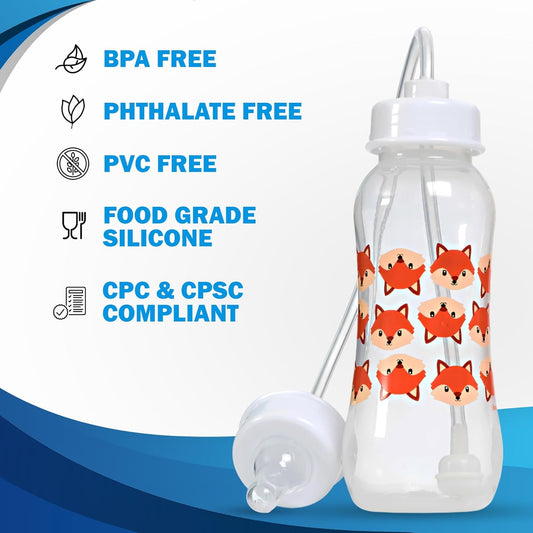 Hands-Free Baby Bottle - Anti-Colic Self Feeding Baby Bottle System 9 oz (1 Pack - Fox)