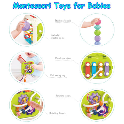 MINGKIDS Montessori Toys for 1 Year Old, Toy 6 Pc Multi Sensory Shape, Toddler Developmental Learning Toys Birthday Gifts, Baby Toys 12 Month