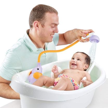 Yookidoo Baby Bath Shower Head - Elephant Water Pump with Trunk Spout Rinser - Control Water Flow from 2 Elephant Trunk Knobs for Maximum Fun in Tub or Sink for Newborn Babies