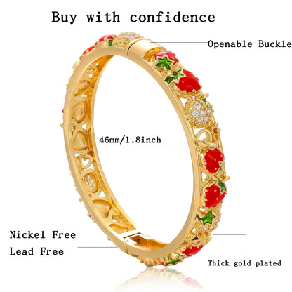 Ethlyn Gold Plated Colorful Openable Kids Baby Girls Bangles Bracelets Birthday Christmas Gifts Birthday Presents for children
