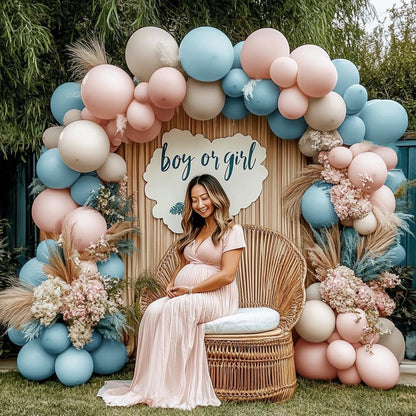 Dusty Pink Balloon Arch Kit Double Stuffed Blush Rose Nude Brown Balloon Garland 112pcs Matte Pastel Neutral Balloons for Boho Bridal Shower Baby Shower Birthday Theme Party Decoration
