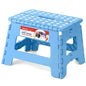 ACSTEP Folding Step Stool 9'' Tall Kids Step Stool Holds Up to 300 lb Plastic Foldable Step Stools for Kids Non-Slip Surface with Carry Handle Collapsible Stool for Home, Outdoor and Indoor(Black)