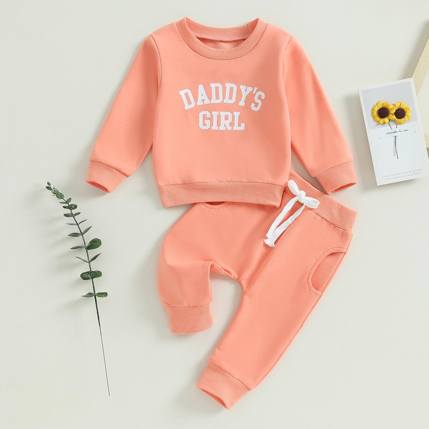 Kaipiclos Toddler Baby Girl Fall Winter Outfit Mamas Girl Long Sleeve Pullover Sweatshirts Jumper Pants Clothes Set