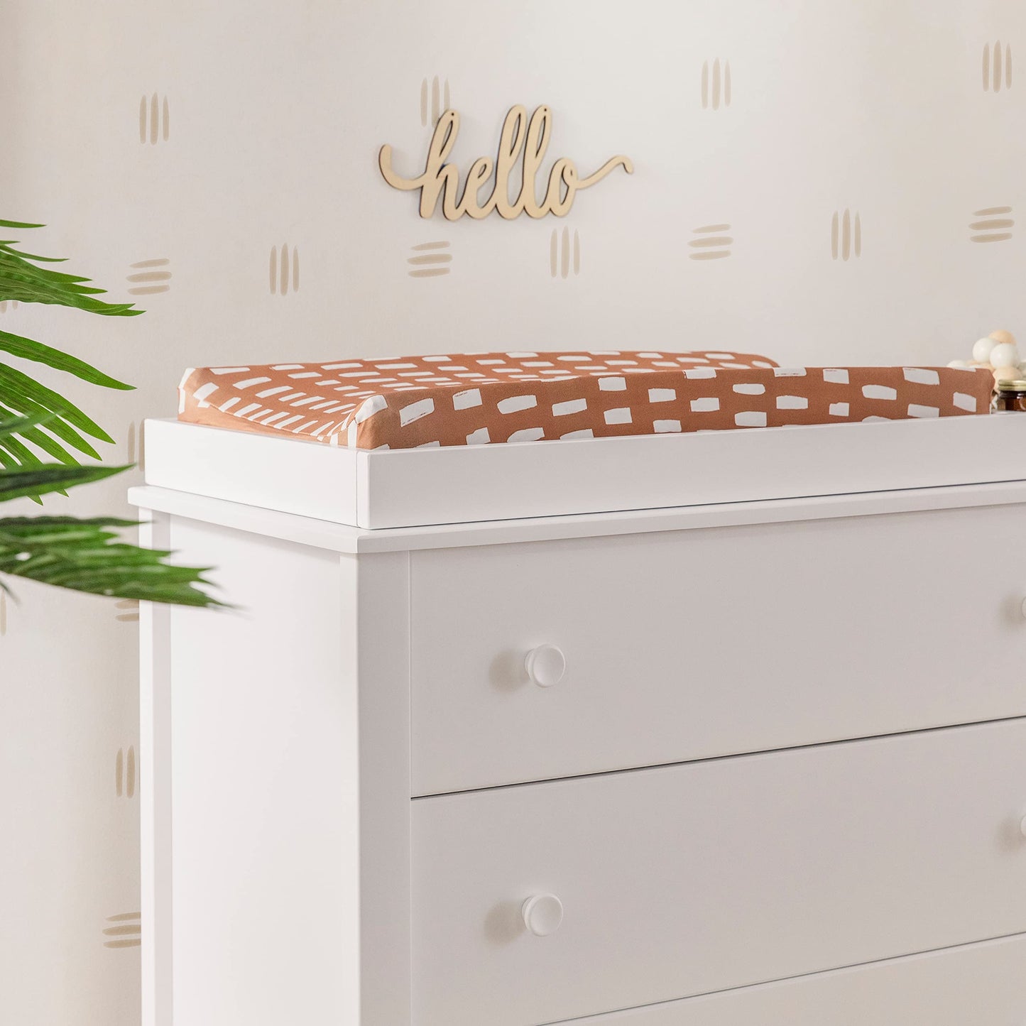 Babyletto Sprout 3-Drawer Changer Dresser with Removable Changing Tray in Washed Natural and White, Greenguard Gold Certified