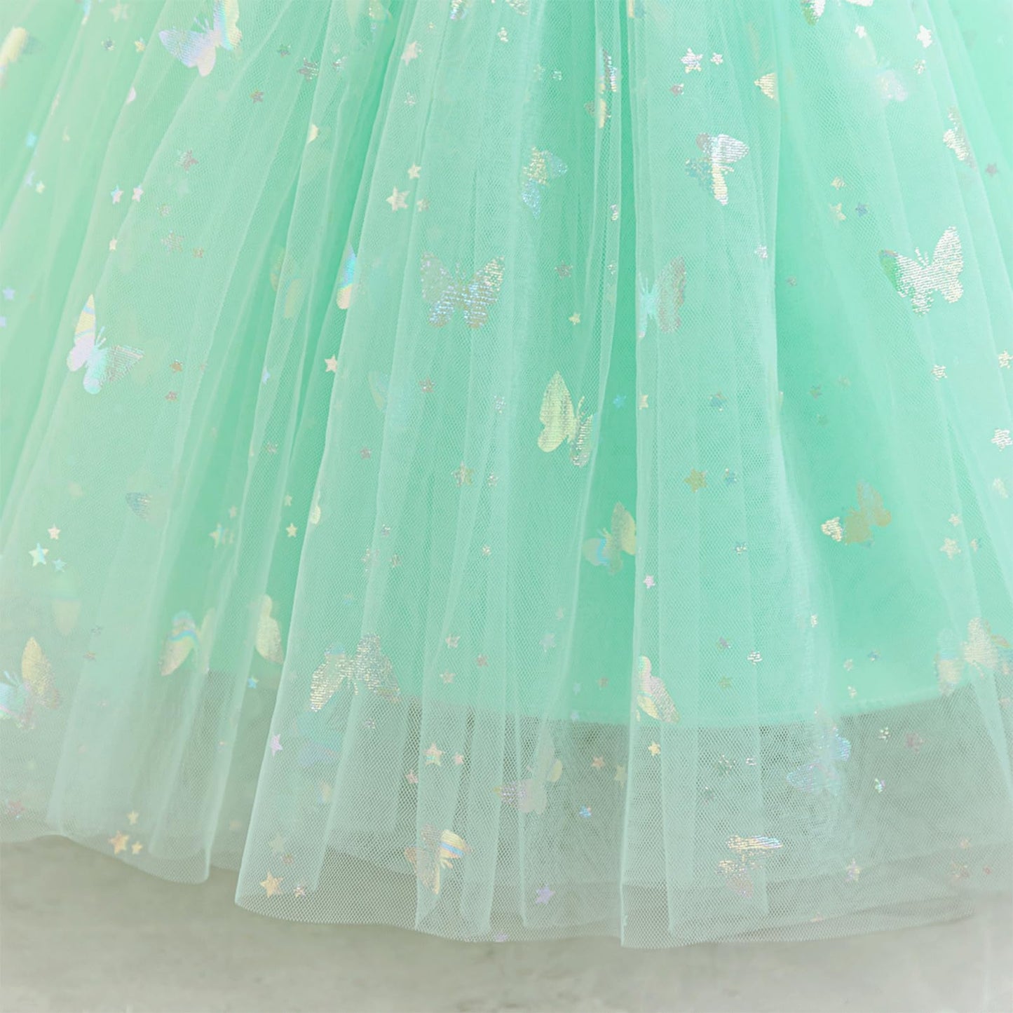 IDOPIP Toddler Baby Girls Shiny Butterfly Tutu Dress Princess Birthday Party Pageant Flower Girl Wedding V-Backless Dresses