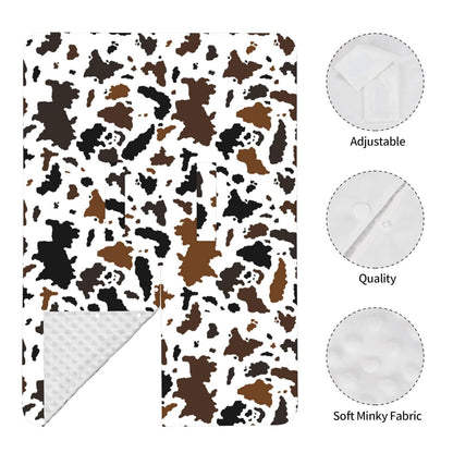 Brown Black Cow Skin Baby Car Seat Canopy Cover Multi Use Nursing Cover for Newborn Car Seat Canopy Mom Nursing Breastfeeding Covers Newborn Shower Gift