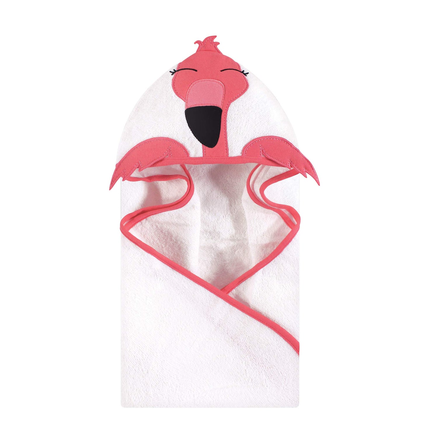 Hudson Baby Unisex Baby Cotton Animal Face Hooded Towel, Pretty Elephant, One Size