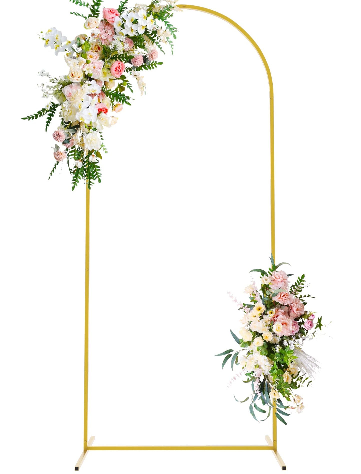 Wokceer 7.2 FT Wedding Arch Backdrop Stand, Gold Metal Arch Backdrop Stand for Wedding Ceremony Birthday Party Bridal Baby Shower Photo Booth Garden Floral Balloon Arches Decoration