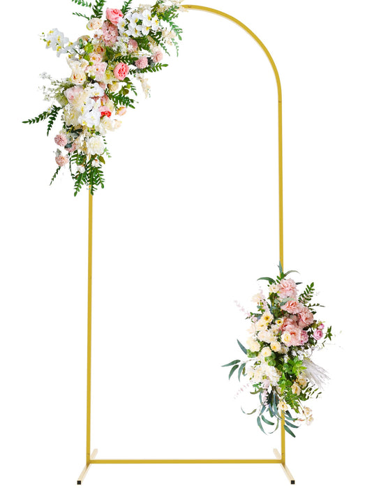 Wokceer 7.2 FT Wedding Arch Backdrop Stand, Gold Metal Arch Backdrop Stand for Wedding Ceremony Birthday Party Bridal Baby Shower Photo Booth Garden Floral Balloon Arches Decoration
