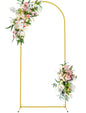 Wokceer 7.2 FT Wedding Arch Backdrop Stand, Gold Metal Arch Backdrop Stand for Wedding Ceremony Birthday Party Bridal Baby Shower Photo Booth Garden Floral Balloon Arches Decoration