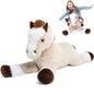Tezituor 47 Inch Giant Horse Stuffed Animal, 4ft Realistic Chocolate Stuffed Horse Plush Toy, Hugging Soft Horse Pony Plush Pillow for Boys Girls,
