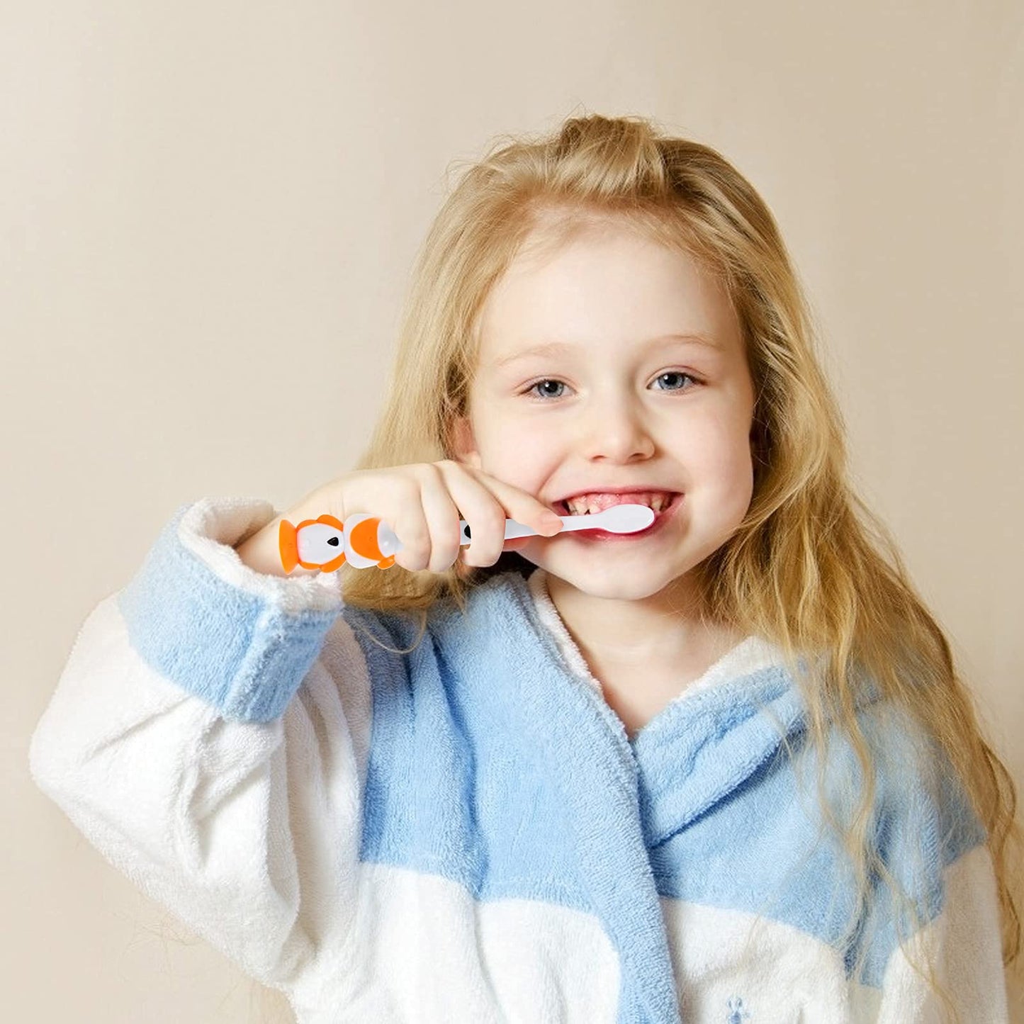 Kids toothbrushes 6 Pack Set Soft Bristles with Suction Cup, Includes Travel Covers, Bear Panda toothbrushes for Kids Boys & Girls, Toddlers &Children Teeth Age 3+