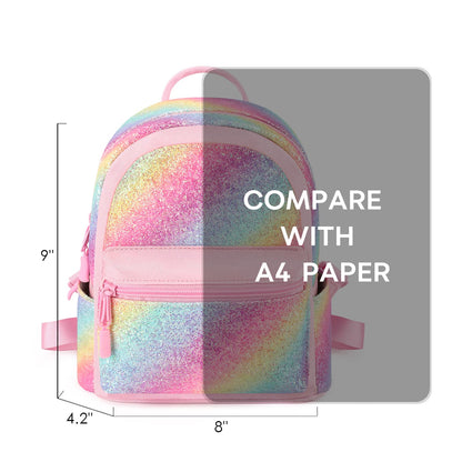 mibasies Mini Backpack for Girls Kids Rainbow Purse Dance Bag for Girls Gifts age 2 3 4 5 6 7 8 yrs