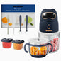 Baby Food Maker, 10-in-1 Baby Food Processor Set with 2 Glass Bowls (600ml+300ml), Baby Food Blender for Baby Puree, Fruit, Meat, Vegatable, Baby Food Storage Containers, Baby Essentials
