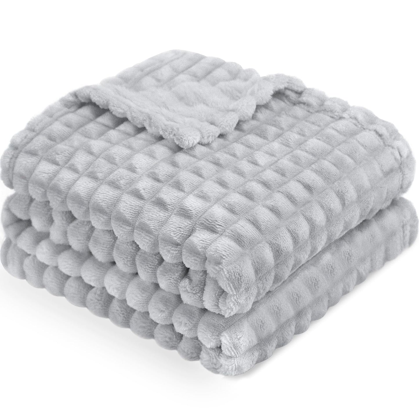 HOMRITAR Baby Blanket for Boys Girls Fleece Super Soft Plush Fuzzy Cozy Toddler Blanket with Square 3D Jacquard Grid Design Luxury Lightweight Bed Blanket for Newborn Infant Cream, 30 x 40 Inch