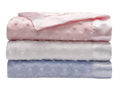 Baby Starters Textured Dot Blanket with Satin Trim, Pink 30" x 40"