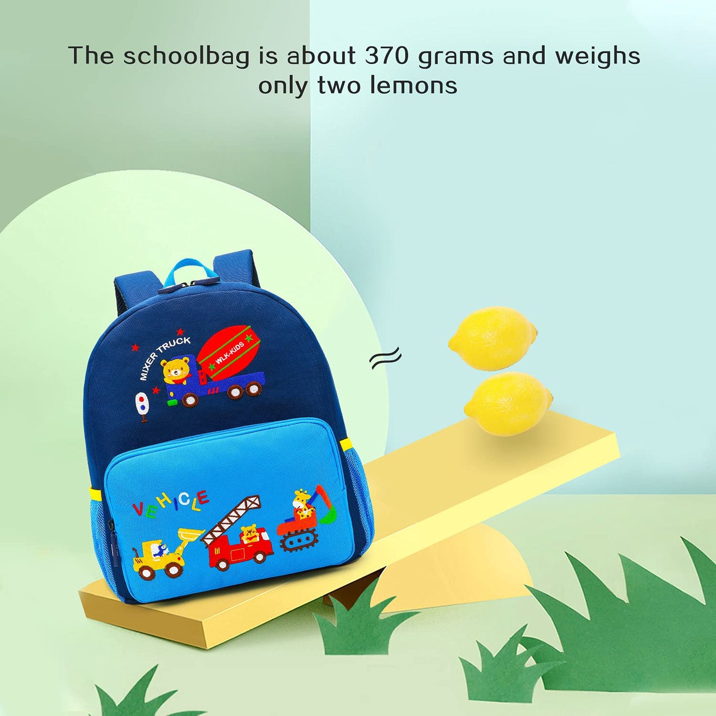 Car Dinosaur Kids Toddler Backpack for Boys and Girls Children Waterproof Preschool Bag(Red Music Party)
