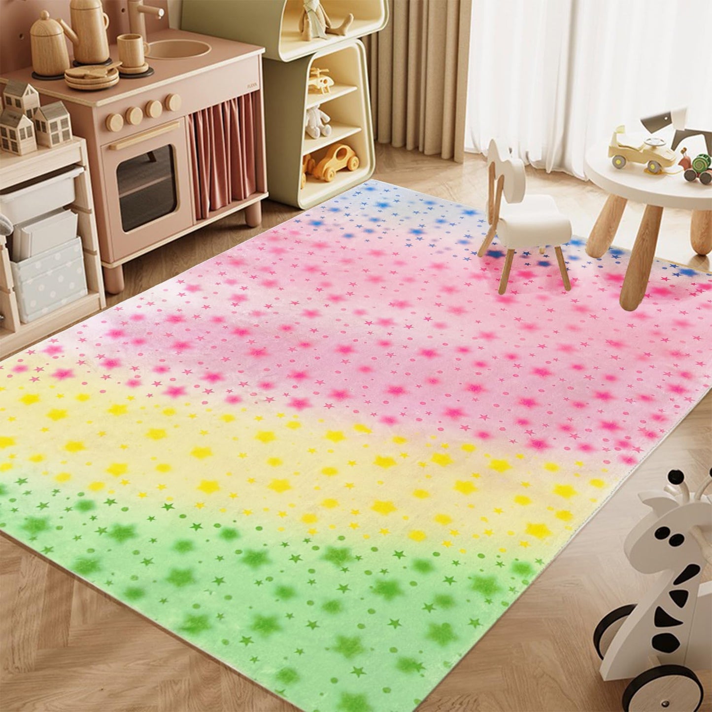 ABREEZE Kids Rug Play Mat Ultra Soft Rugs for Bedroom, 3.3'x5' Non Slip Cartoon Children Nursery Rug Area Rug Kids Carpet for Bedroom Decor Playroom Living Room