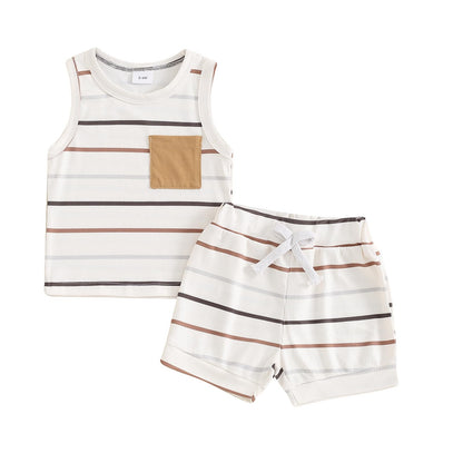 Baby Boy Summer Clothes Striped Tank Tops Camisoles and Shorts Newborn Boys Spring Summer Outfit