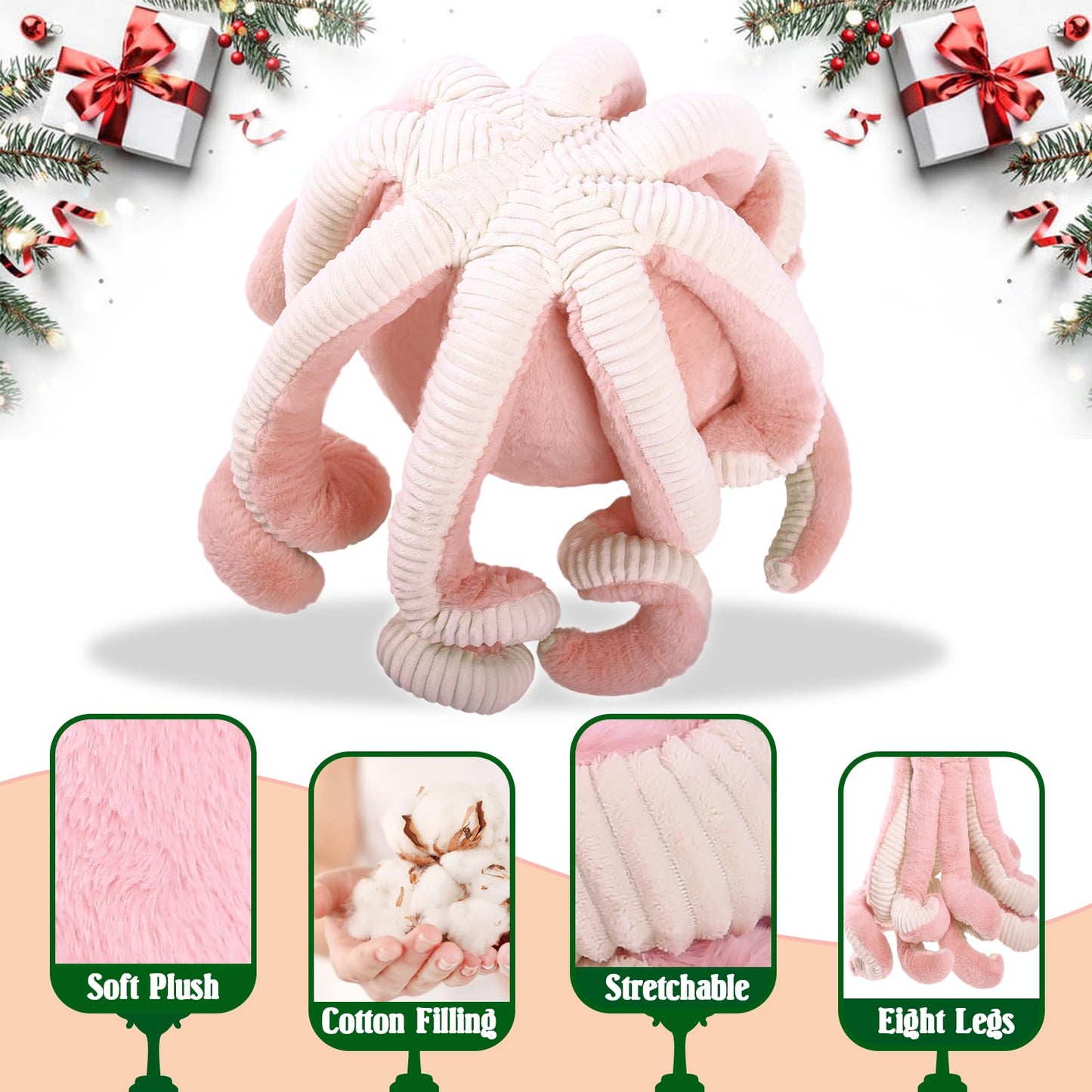 DENTRUN Octopus Stuffed Animals, Giant Octopus Plush Doll Play Toys for Kids Girls Boys Adults Birthday Xmas Halloween Present Stuffed Sea Animals Plushie, 7/16/24/32 Inches, 5 Colors