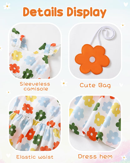 Mioglrie Baby Girl Clothes Newborn Dress Summer Toddler Girls' Clothing Casual Sundress with Cute Bag Infant Outfits