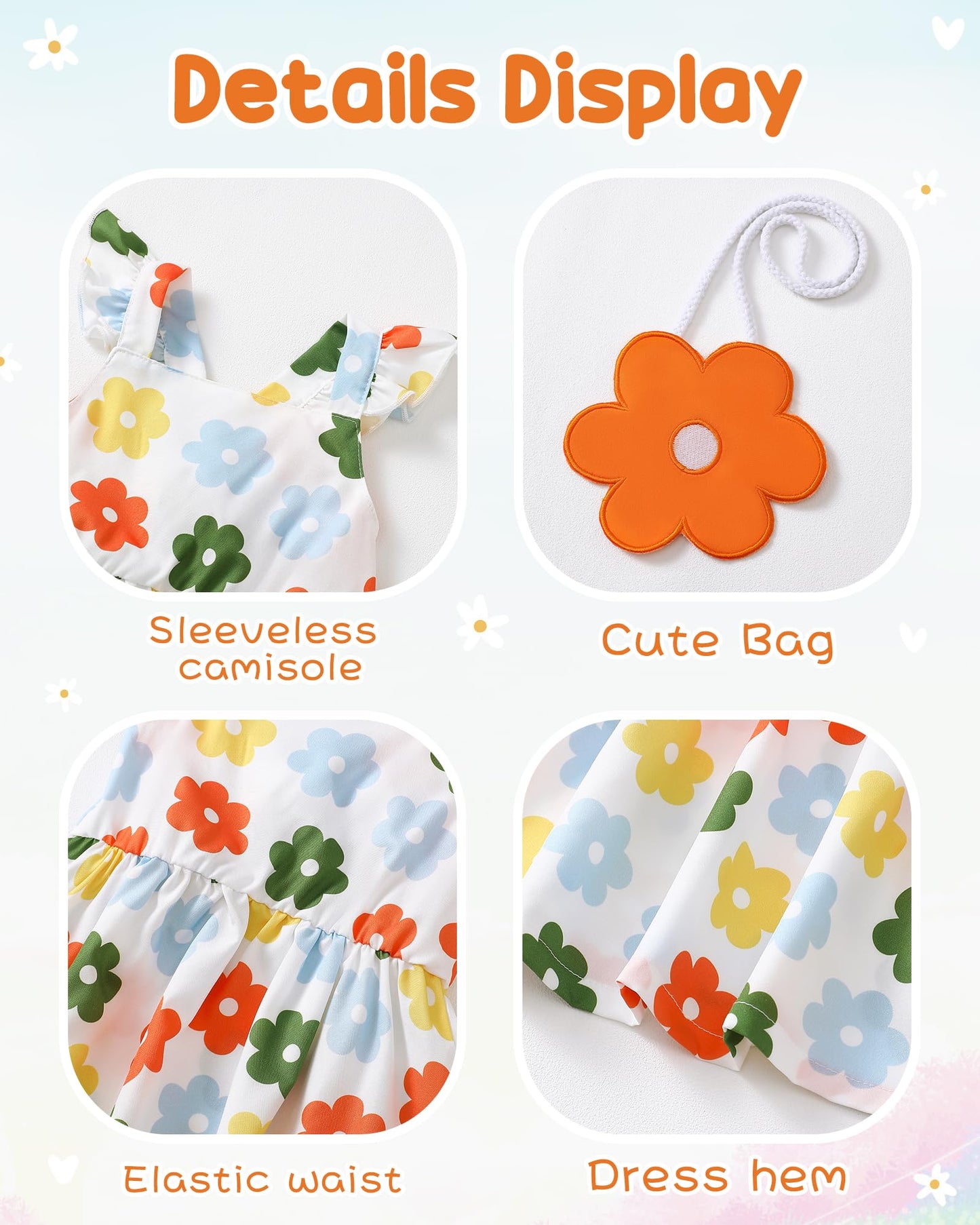 Mioglrie Baby Girl Clothes Newborn Dress Summer Toddler Girls' Clothing Casual Sundress with Cute Bag Infant Outfits
