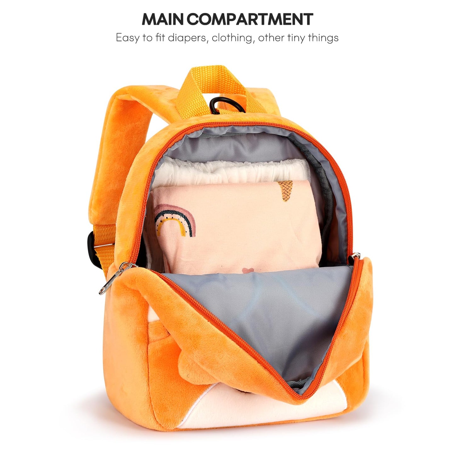 mibasies Toddler Backpacks for Girls 2-4: Plush Backpack -3D Animal Cartoon Mini Travel Bag -10 inch Toddler Backpack Leash