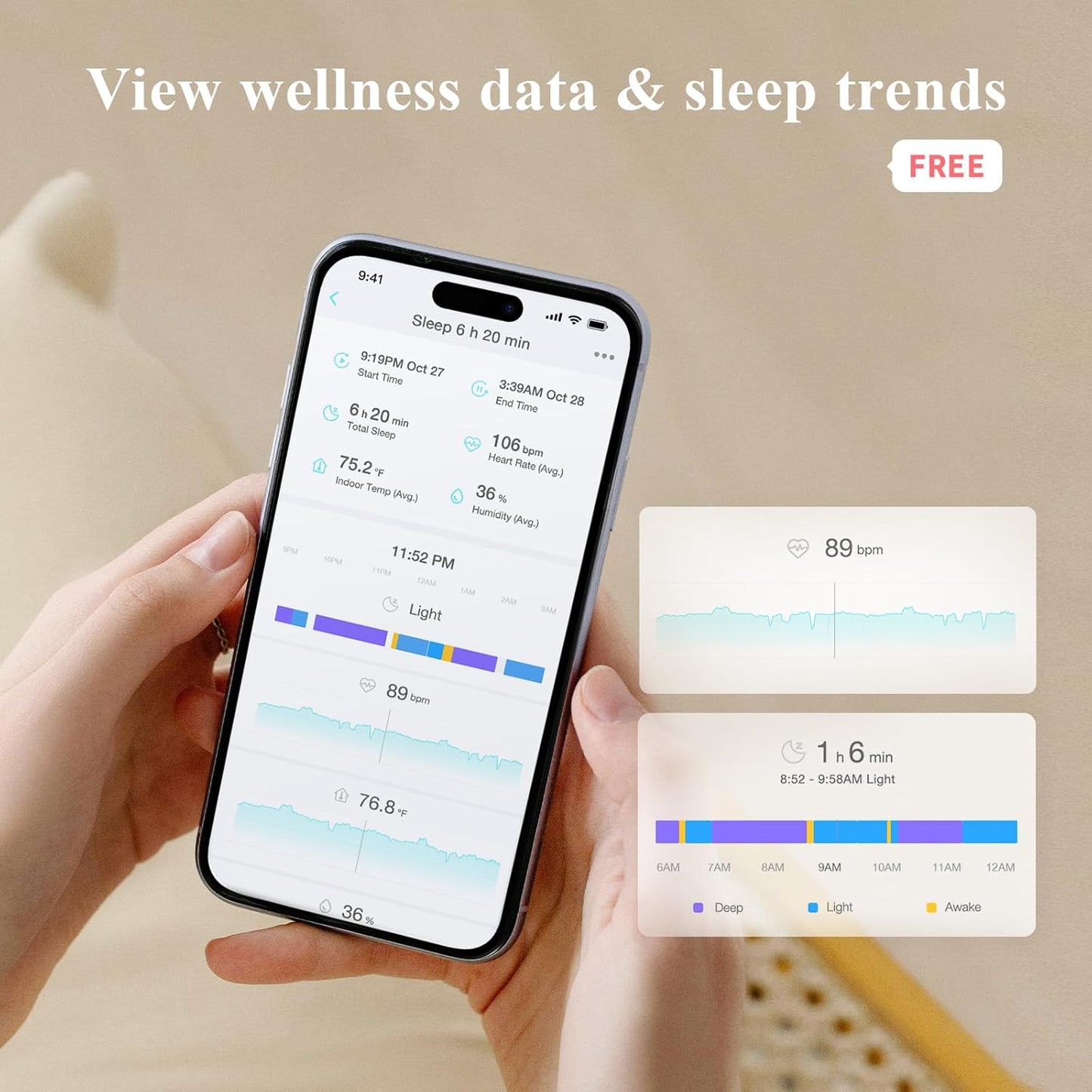 Sense-U Smart Sock Shoe (Long Range) Baby Monitor with On-Device Sleep Indicator & Notifications, Track Heart Rate, Movement, Sleep Patterns, Naps from Anywhere for Peace of Mind, FSA/HSA Eligible