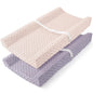 Susurration 2Pack Changing Pad Covers Super Soft Minky Dots Plush Changing Table Covers 33x17x7in Breathable Changing Pad Sheets for Unisex Baby Girls and Boys (Beige&Brown)
