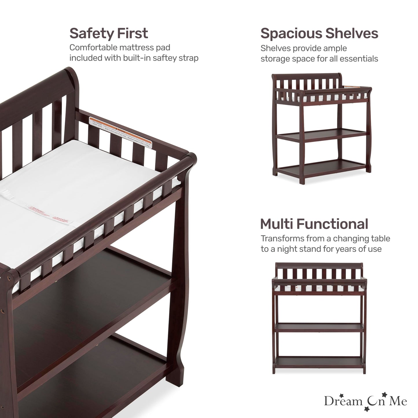 Dream On Me Ashton Changing Table, Natural, 34x20x40 Inch (Pack of 1)