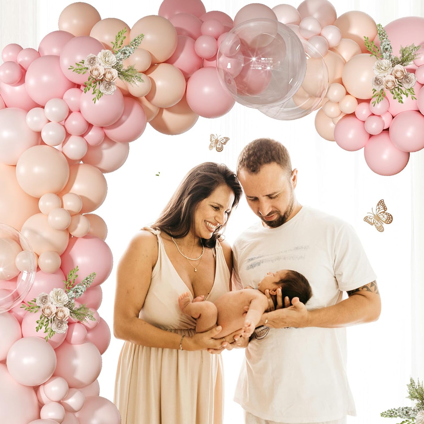 Pink Balloon Arch Kit 126 Pcs Light Pastel Pink Sand Balloon Garland Kit Include Macaron Balloons for Wedding Birthday Baby Shower Gender Reveal Decorations