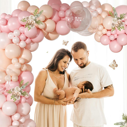Pink Balloon Arch Kit 126 Pcs Light Pastel Pink Sand Balloon Garland Kit Include Macaron Balloons for Wedding Birthday Baby Shower Gender Reveal Decorations