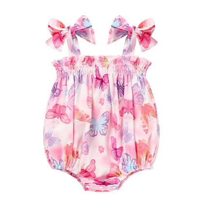 Baby Girl Summer Clothes Newborn Girl Outfits Cute Strap Baby Girl Romper Jumpsuit Infant Floral One Piece Bodysuit