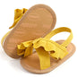CoKate Baby Girls Sandals Ruffle Bowknot Premium Soft Sole Anti-Slip Open Toe Breathable Summer Outdoor First Walker Shoes Baby Sandals 0-3 months girls